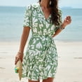 thumbnail image 4 of LOVZFMLL Robe Imprimée Mode Femme Verte P, 4 of 8
