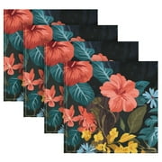 4 Pack 20'' x20" Satin Table Napkins Dinner Napkins for wedding Party Decoration events Black Leopard in The Jungle