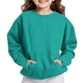 thumbnail image 3 of Ugoldhm Boys Girls Fall Sweatshirts Solid Color Loose Fit Casual Pullover Shirts with Pocket Winter Outerwear, 3 of 6