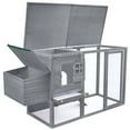 thumbnail image 4 of vidaXL Outdoor Chicken Cage Hen House with 1 Egg Cage Gray Wood, 4 of 6