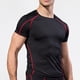 thumbnail image 5 of Camisas de compresión de manga corta Cool Dry para hombre, paquete de 2 camisetas deportivas de capa base, camisa de entrenamiento atlético - negro, 5 of 6