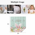 thumbnail image 5 of Easter Cloth Napkins, Spring Rabbit Ear Eggs Floral Green Wooden Grain Washable and Reusable Dinner Napkins Set of 6, Table Napkin for Kitchen Party Birthday Wedding Hotel Housewarming 20"x20", 5 of 9