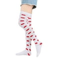 thumbnail image 6 of Darzheoy Women's Socks Fall and Winter Cotton Thermal Polka Dots Printed Knee Socks, Mid Tube Socks,Casual Thickened Solid Color Socks, 6 of 7