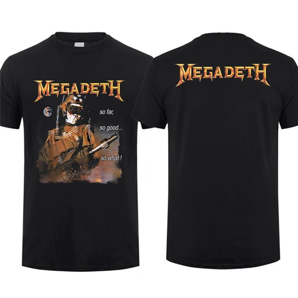 Increíbles hombres Rising Megadeths Rock Band camiseta con estampado gráfico de doble cara moda de algodón de gran tamaño talla UE camiseta