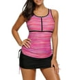 thumbnail image 5 of luvamia Women's Stylish Racerback Printed Tankini Summer Swimsuits Vibrant Pink Size S, 5 of 9