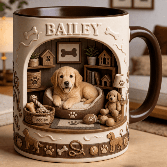 Golden Retriever Mug Bailey Puppy Coffee Cup Dog Lover Gift