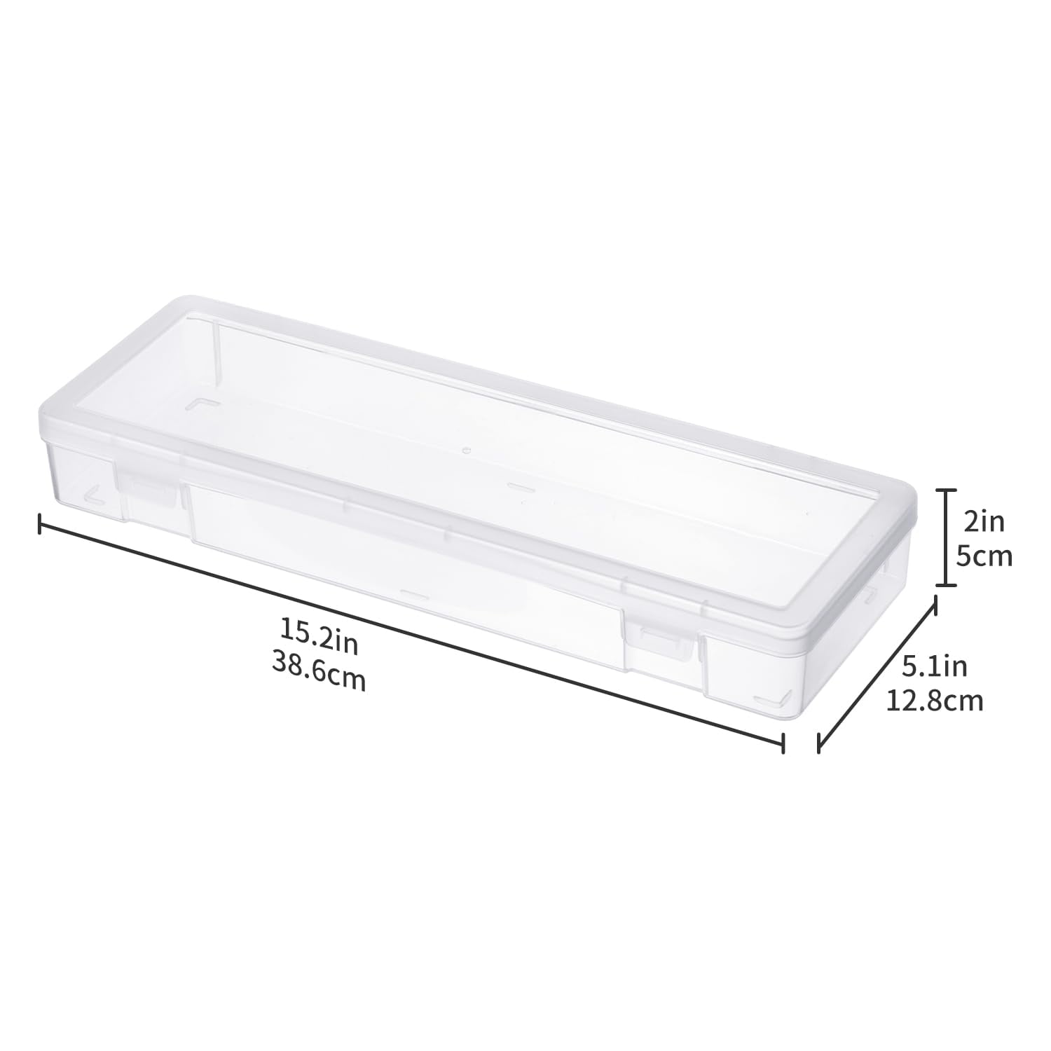 Novelinks 6 pack Stackable Plastic Storage Box Containers Clear Hobby Craft Organizer Art Rectangle Case for Pencil Box Crayon Beads Jewelry, Large