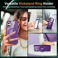 thumbnail image 4 of Allytechgroup iPhone 16 Plus Magnetic Case with Rotating Stand, Multi Angle Viewing Stand Anti-Scratch Compatible with Magsafe & Car Mount Phone Case for Apple iPhone 16 Plus, Purple, 4 of 7