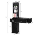 thumbnail image 3 of OmySalon Wall Mount Barber Stations, Salon Stations for Hair Stylist, Hair Styling Equipement Set with a Storage Cabinet, 2 Drawers and a 3 Tier Shelf (Black), 3 of 18