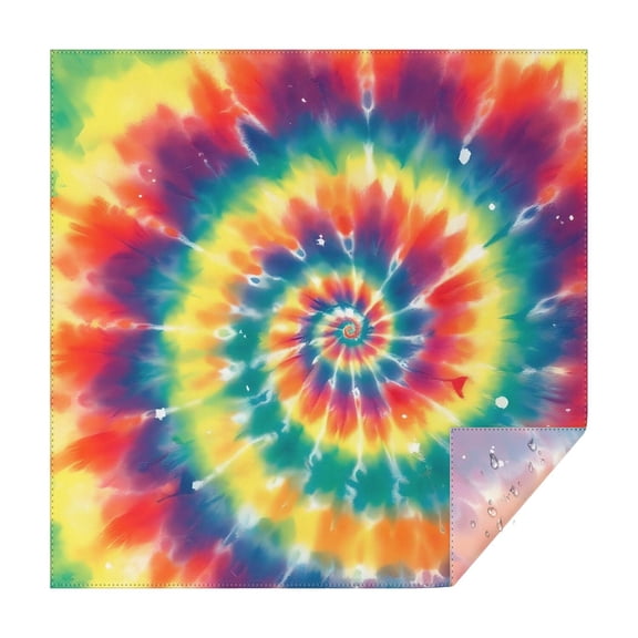 Colorful Tie Dye Spiral Pattern Square Tablecloth,Waterproof Square Table Cover,Wipeable Spillproof Washable Table Cover for Home Kitchen Party Decor 42"X42"(107x107cm)
