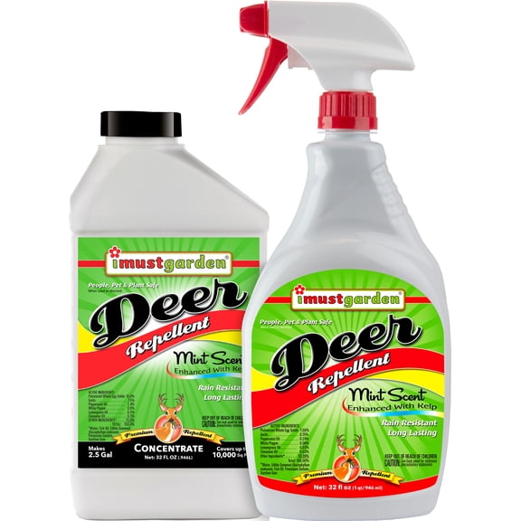 I Must Garden Deer Repellent Special [32oz Concentrate   32oz Ready-to-Use Spray] - Natural Mint Scent
