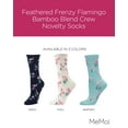 thumbnail image 2 of MeMoi Feathered Frenzy Flamingo Bamboo Blend Crew Novelty Socks - Womens - Female, 9-11, Ivory, 2 of 7