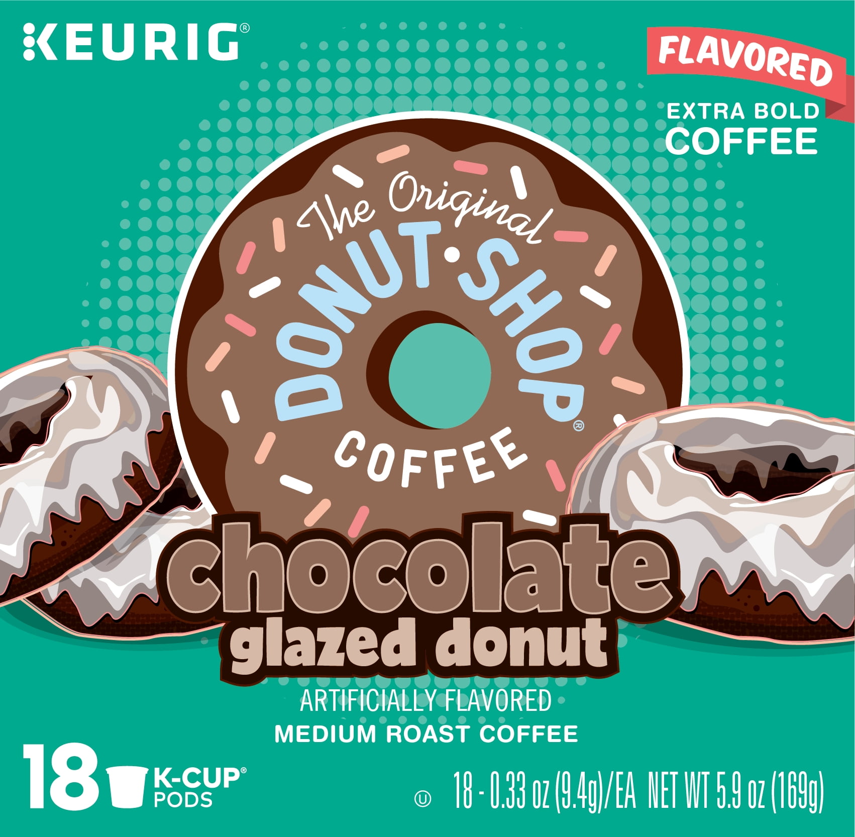 The Original Donut Shop Chocolate Glazed Donut, Flavored Coffee Keurig