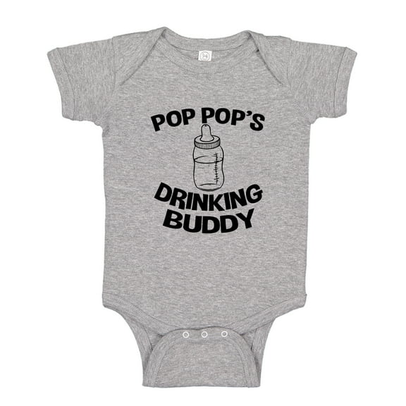 Pop Pop's Drinking Buddy Baby Bodysuit One Piece NB Athletic Heather