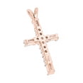 thumbnail image 2 of Ladies 14K Baguette & Round Natural 0.3 Ctw Diamond Cross Necklace For Women (Rose Gold), 2 of 3