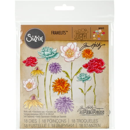 UPC: 0630454236009 | Sizzix Framelits Dies By Tim Holtz-Flower Garden & Mini Bouquet
