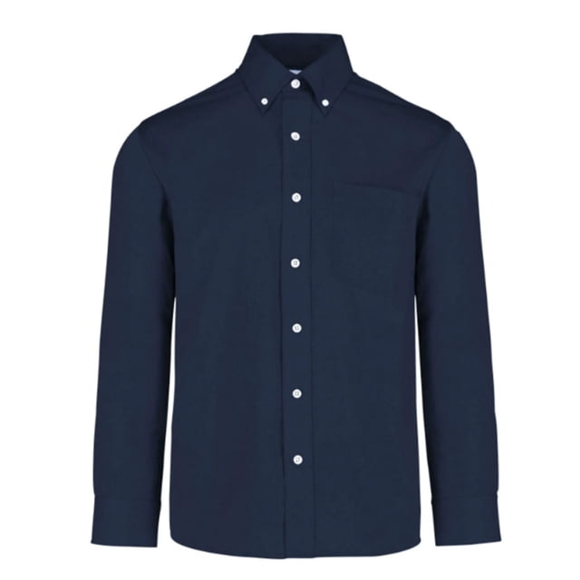 Camisa de Gabardina Manga Larga para Caballero, Color Marino, Talla Extra Grance, 50% Algodón y 50% Poliéster. Yazbek C0607