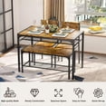 thumbnail image 4 of Lofka Kitchen Table Sets with Chairs, 4 Pieces Dining Table Set with Storage Rack for Kitchen, Dining Room, Breakfast Nook, MDF, Retro Brown, 4 of 7