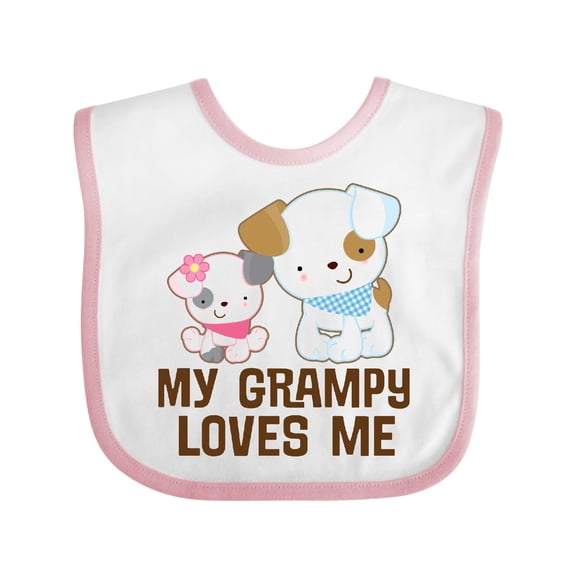 Inktastic My Grampy Loves Me Girls Girls Baby Bib