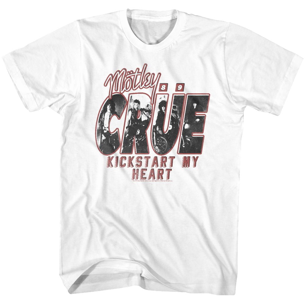 Motley Crue Kickstart My Heart White Adult TShirt