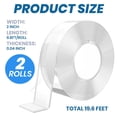 thumbnail image 5 of Nano Tape Double Sided Tape Heavy Duty 2" x 9.8Ft, Reusable Strong Mounting Tape, Clear Gel Wall Sticky Adhesive Strips, Traceless, Washable for Hanging Picture, Poster, Carpet Fixed, 2Rolls, 5 of 7