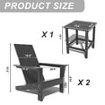 thumbnail image 2 of Kullavik Adirondack Chair 3 Piece Set With Table, Heavy All-Weather HDPE.Outdoor Lounge Chair for Patio Deck Garden, Backyard Deck& Lawn Furniture - Looks Exactly Like Real Wood-Black, 2 of 8