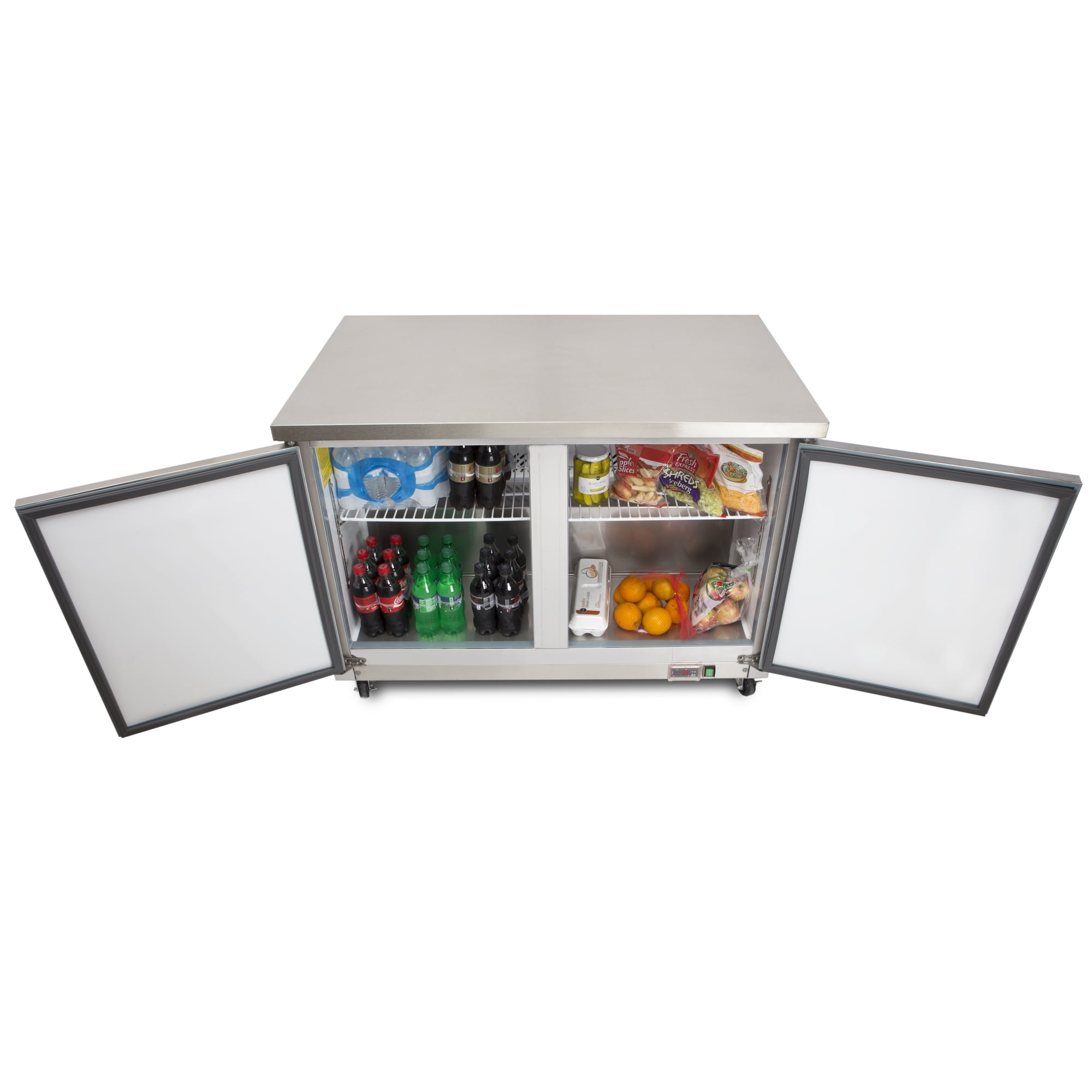 Maxx Cold Double Door Undercounter Refrigerator, 48.3", 12 cu. ft. Capacity, in Stainless Steel (MXCR48UHC)