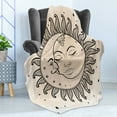 thumbnail image 4 of Sketchy Soft Flannel Fleece Throw Blanket, Sun and Moon Celestial Composition Day`s Cycle Inspiration, Cozy Plush for Indoor and Outdoor Use, 60" x 80", Charcoal Grey Tan, by Ambesonne, 4 of 5