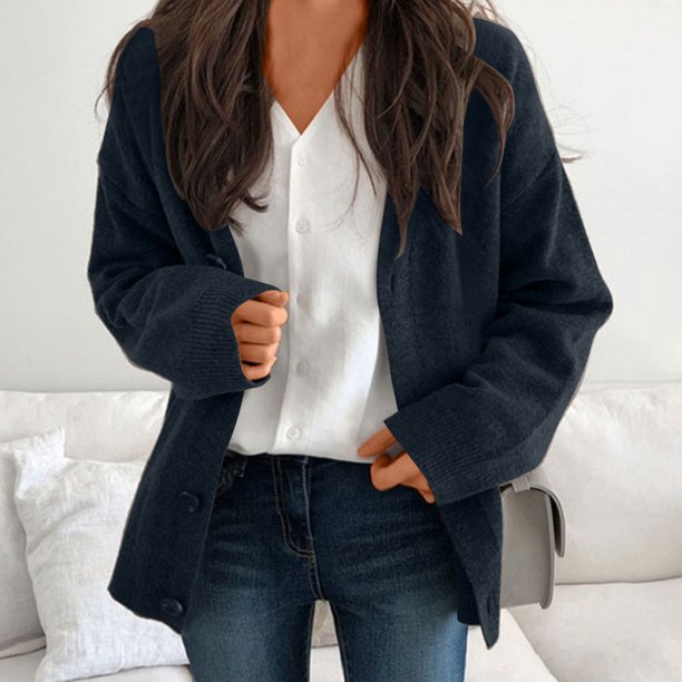 Suéter de punto de manga larga con capucha y cuello alto para mujer, informal, de invierno, con cuello alto, holgado, de punto, con capucha