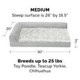 thumbnail image 6 of FurHaven Embossed Faux Fur & Suede Orthopedic Deluxe L-Chaise Pet Bed for Dogs & Cats - Gray, Medium, 6 of 14