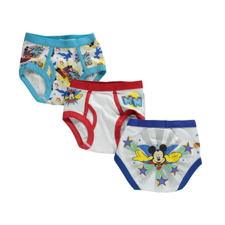 Mickey Mouse Little Boys' Toddler "Club Friends" 3-Pack Briefs (Sizes 2T - 4T)