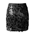 thumbnail image 5 of Ediodpoh Carnival Sequin Skirt for Women Stage Performance Glitter Mini Skirt for Party Nightclub Show Mini Skirts for Women Black M, 5 of 6