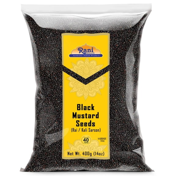 Rani Black Mustard Seeds Whole Spice (Kali Rai) 14oz (400g) ~ All Natural | Gluten Friendly | NON-GMO | Kosher | Vegan | Indian Origin