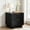 Black, variant on AUU Modern Fluted Nightstand with Two Soft-Close Drawers – Painted Wood Frame, Metal Pulls, Elevated Base for Bedroom