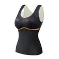 thumbnail image 2 of Ersazi Womens Tank Tops Summer Woman'S Solid Color Derong Warm Vest with Chest Cushion Sleeveless Skinny Fit Sexy Top Black 3Xl, 2 of 3