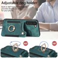 thumbnail image 2 of SaniMore for Samsung Galaxy S23 Wallet Case, [RFID Blocking] Elastic Card Slot Vehicle Magnetic PU Leather Ring Holder & Lanyard Stand Money Pocket Cover for Samsung S23 5G, Green, 2 of 12