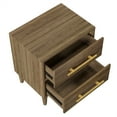 thumbnail image 5 of Farmhouse Nightstand, Modern Accent End Table with 2 Storage Drawers, Solid Wood Sofa Table Bedside Table with Golden Metal Handles and Tapered Legs, Storage Cabinet for Bedroom Hallway Natural Walnut, 5 of 7
