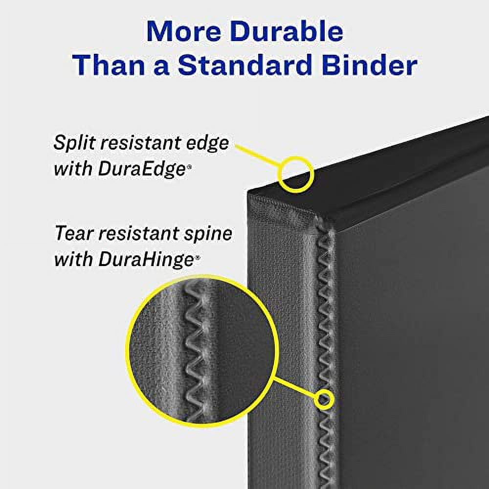 Avery Durable View 3 Ring Binder, 1 Inch Slant Rings, 12 White Binders (17012)