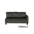 thumbnail image 5 of CRO Decor Espresso Flannel 3-Piece Couch Living Room Sofa Set, 5 of 9