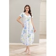thumbnail image 3 of Richie House Nightgowns Women Plus Size V Neck Loungewear Short Sleeve Sleepwear S-XXL RHW2895, 3 of 7