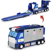 Robocar POLI Toys, Mobile Headquarters, 3-in-1 Transforming Police HQ Trailer Truck Toy with Vehicle Launchers, Kids Toys for 3 Years Old and up