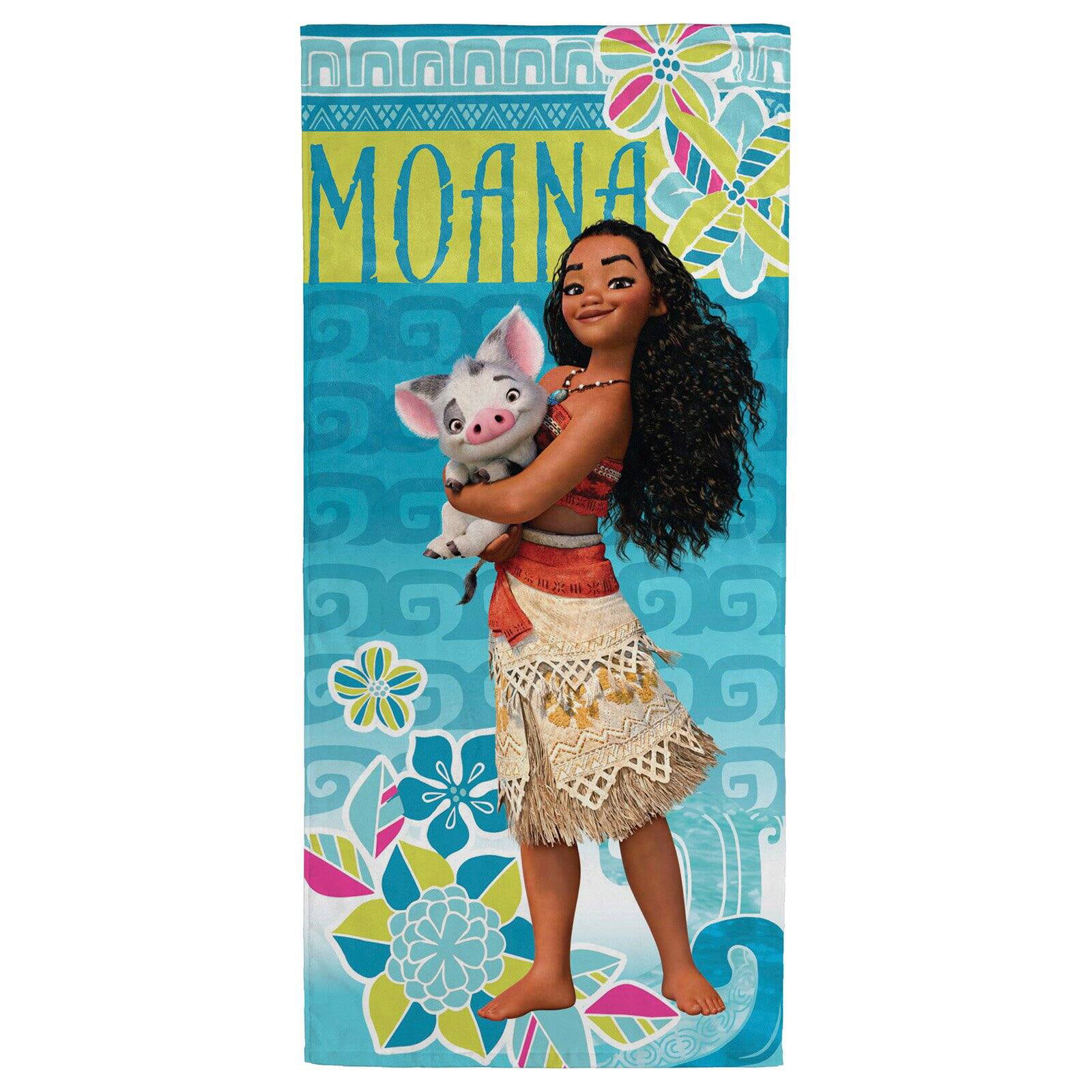 Disney Moana Girl's Colorful Beach Towel Bath Cotton Soft Swim Cartoon New Large 