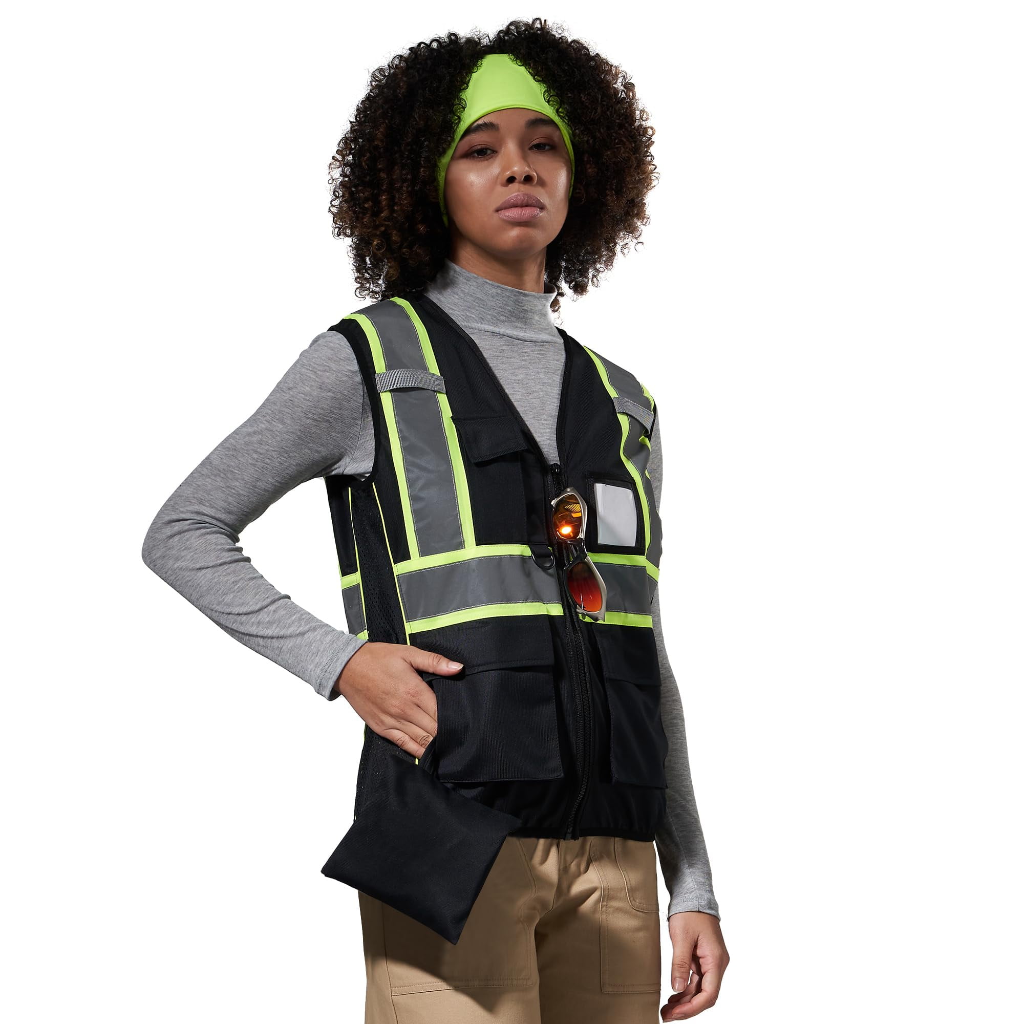 KAYGO High Visibility Safety Vest - Reflective Silver Stripe, One Size Fits Most, Pink - View #13