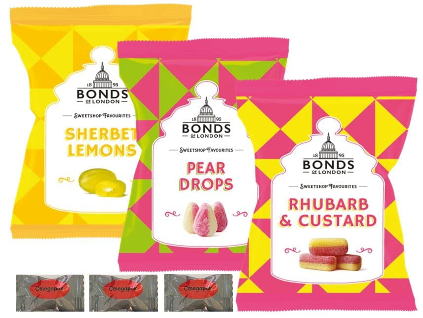 Bonds Of London British Hard Candy 3 Flavor Variety Bundle - Sherbet ...