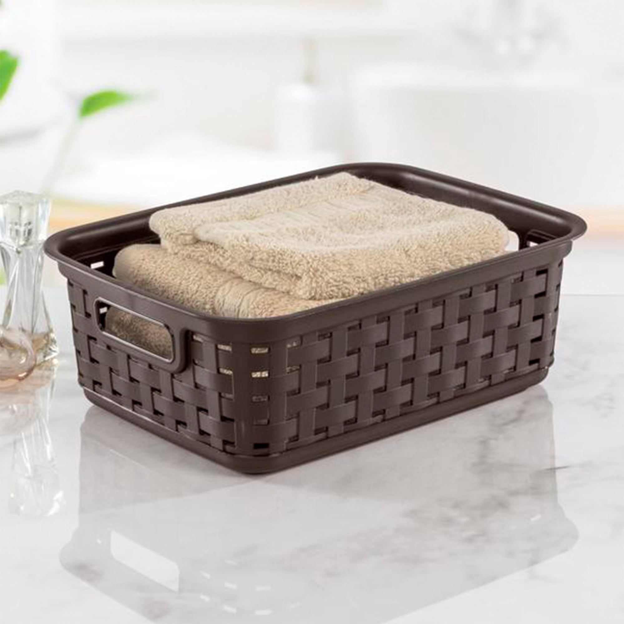 Sterilite Small 11 Inch Long Weave Storage Basket Organizer, Espresso (192 Pack) Sterilite Small 11 Inch Long Weave Storage Basket Organizer, Espresso (192 Pack) - 3