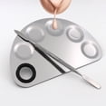 thumbnail image 2 of 2pcs Semicircle Stainless Steel Watercolor Mixing Trays Art Paint Drawing Tray Painting Color Mixer, 2 of 6