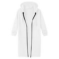 thumbnail image 4 of Kaprioy Womens Zip Up Hoodies Long Coat Sweatshirt Double Zipper Fall Fashion Jacket Sweatshirts Winter Warmy Hoodie White, L, 4 of 4