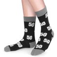 thumbnail image 2 of 40th 50th 60th Birthday Gifts for him，Men 40th 50th 60th Birthday Decorations, Funny Black Crew Cotton Socks, 2 of 6