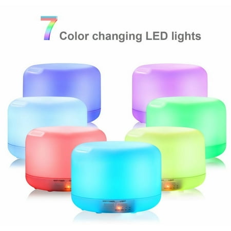 

Portable Aromatherapy Oil Diffuser 300ML Cold Mist Humidifier with Remote Control 7 Color LED Lights Color Cycling Aromatherapy Ultrasonic Water-less Auto Shut-Off