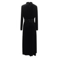 thumbnail image 5 of Delconic Velvet Long Sleeve Maxi Dress High Neck Pleated Waist Elegant Floor Length Gown for Women Formal Evening Wear Black 2XL, 5 of 5